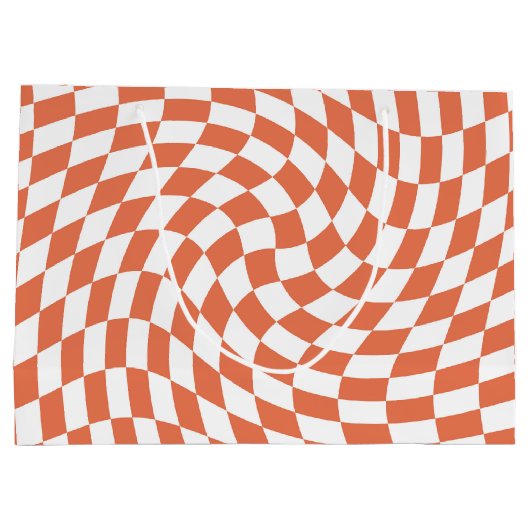 Teracotta Wedding Collection Karo überprüft Große Geschenktüte (Rückseite)