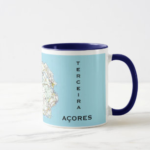 Terceira Azores Karte Benutzerdefinierte Tasse
