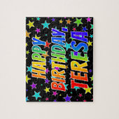 "TERESA" Vorname, Spaß "GLÜCKLICHER GEBURTSTAG" Puzzle (Vertikal)