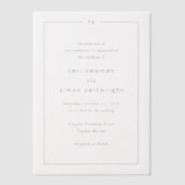 Teri Monogram Border Modern Wedding Pergament Einladungen (Vorderseite)