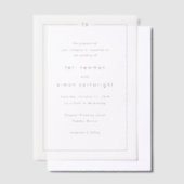 Teri Monogram Border Modern Wedding Pergament Einladungen (Versetzt)