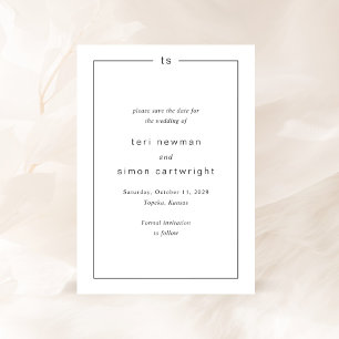 Teri Monogram Border Modern Wedding Save The Date