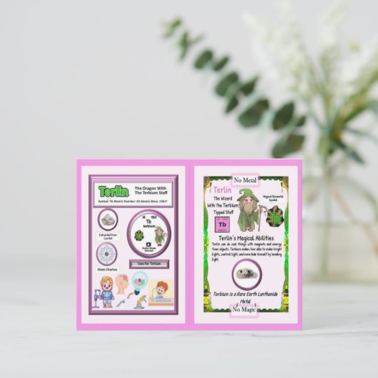 Terlin Wizard - Terbium Element Postkarte (Stehend Vorderseite)
