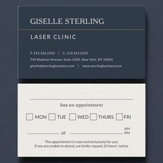 Termin-Erinnerung für die Laserklinik Terminkarte