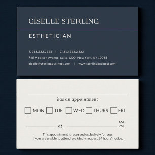 Termin-Erinnerung für Esthetiker-Praxis Visitenkarte
