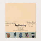 Termin für die Pflege von Hunden und Haustieren Visitenkarten (Außenseite Aufgefaltet)