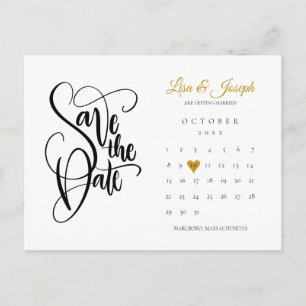 Termin-Kalender Gold Liebe Herz Postkarte