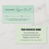 Termin Karte in Meeresgrün (Vorne/Hinten)