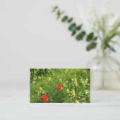 Termin Karte Rote Wildblumenwiese (Stehend Vorderseite)