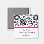 Termin vormerken Folk Schwarz Weiß Blume Boho Hoch Magnet (Vorderseite/Rückseite)