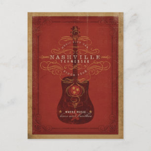 Termin vormerken Nashville, TN - Red Guitar Ankündigungspostkarte
