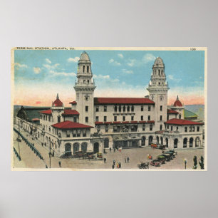 Terminal Bahnhof, Atlanta 1923 Vintag Poster