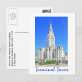 Terminal Tower, Cleveland, Ohio, U.S.A. Postkarte (Vorne/Hinten)