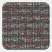 Terminalmuster des Entwicklers Quadratischer Aufkleber (Vorderseite)