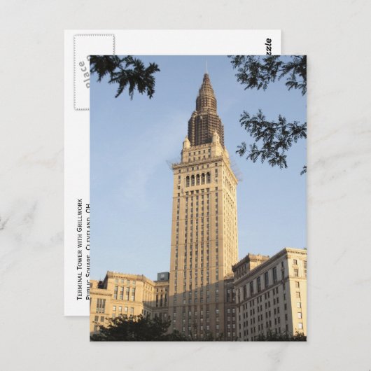 Terminalturm mit Gitter Postkarte (Vorne/Hinten)