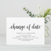 Terminänderung, Hochzeit Termin ändern Einladung (Stehend Vorderseite)