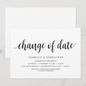 Terminänderung, Hochzeit Termin ändern Einladung (Vorne/Hinten)