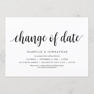 Terminänderung, Hochzeit Termin ändern Einladung
