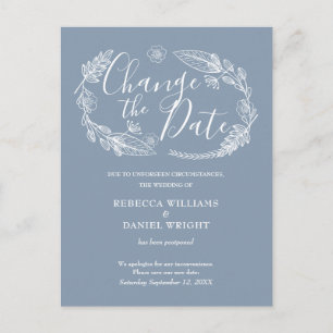 Terminänderung Rustikale ländliche Blumen Postkarte