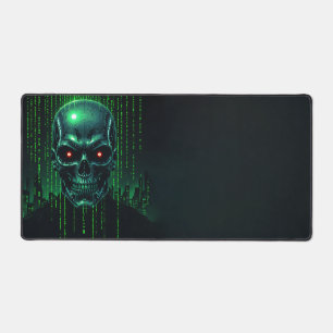Terminator Matrix Desk Mat - Cyberpunk Pixel Art Schreibtischunterlage