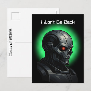 Terminator-Schädel Abschlussklasse 2026 Grafik Feiertagspostkarte