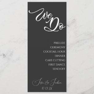 Termine für das Black Sleek Modern Wedding Itinera Programm