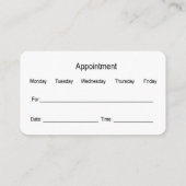 Termine für Termine für Termine Visitenkarte (Rückseite)