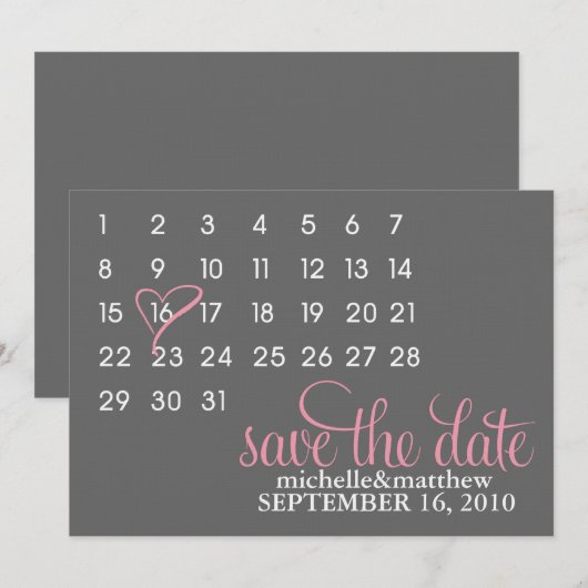 Termine Save the Date Hochzeiten (Vorne/Hinten)