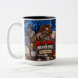 Termine sterben nie Lustiger Halloween 15 oz Beche Zweifarbige Tasse