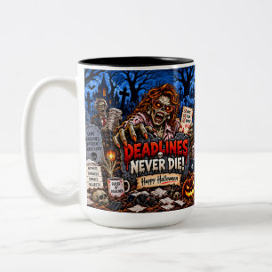 Termine sterben nie Lustiger Halloween 15 oz Beche Zweifarbige Tasse