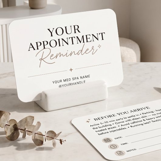 Terminerinnerung Taupe Minimal Spa Design