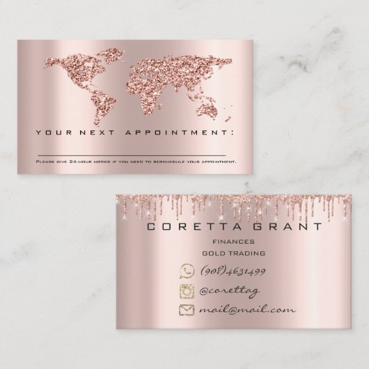 Terminierung Erinnerung Word Map Händler Finanzier Visitenkarte (Vorne/Hinten)