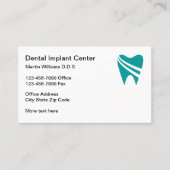 Terminierung von Visitenkarten für Dental Implanta Visitenkarte (Vorderseite)