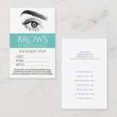 Terminierungskarte Eyebrows Eyelashes Salon Visitenkarte (Vorne/Hinten)