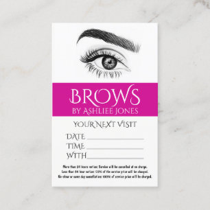 Terminierungskarte Eyebrows Eyelashes Salon Visitenkarte