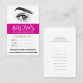 Terminierungskarte Eyebrows Eyelashes Salon Visitenkarte (Vorne/Hinten)