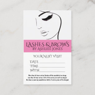 Terminierungskarte Eyebrows Eyelashes Salon Visitenkarte