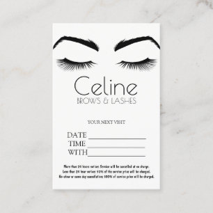Terminierungskarte Eyebrows Eyelashes Salon Visitenkarte