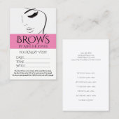 Terminierungskarte Eyebrows Eyelashes Salon Visitenkarte (Vorne/Hinten)