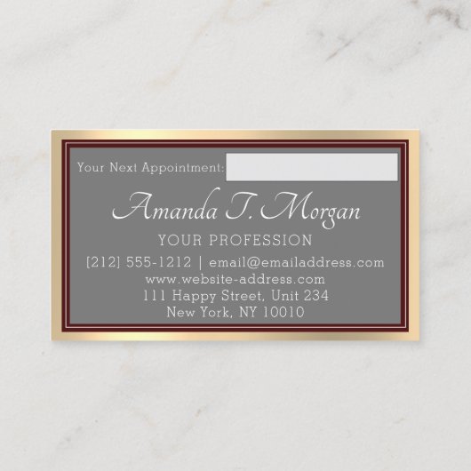 Terminierungskarte Gold Royal Wedding Event Planne Visitenkarte (Rückseite)