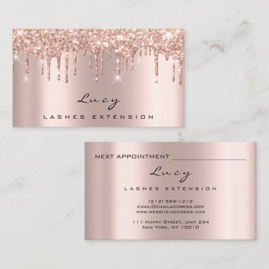 Terminierungskarte Lashes Glitzer Tropfen Parken M Terminkarte (Vorne/Hinten)
