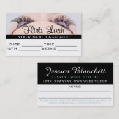 Terminierungskarte Make-up Lash Extensions Salon Terminkarte (Vorne/Hinten)