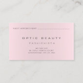 Terminierungskarte Optische Rose Pink Glam Brille Telefonnummerkarte (Rückseite)