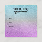 Terminierungskarte Quadratische Visitenkarte (Rückseite)