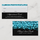 Terminierungskarte Türkisfarben Leuchten & Glitzer Terminkarte (Vorne/Hinten)