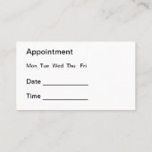 Terminierungsvorlage für Zahnimplantate Visitenkarte (Rückseite)