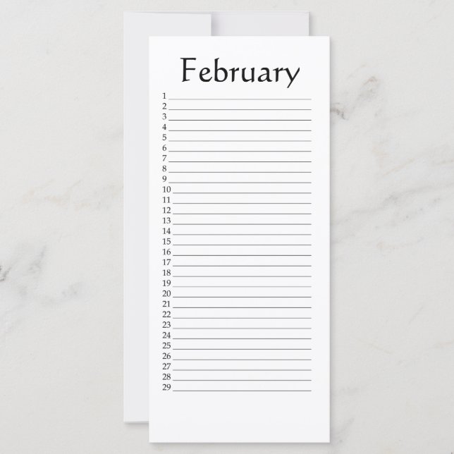 Terminkalender Februar-Skripte (Vorderseite)