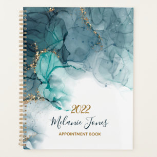 Terminkalender für den Glitzer in Aquarellblau Planer