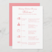 Terminkalender für die Hochzeitsempfehlung Programm (Vorne/Hinten)