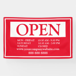 Terminkalender für Red and White Business Open Banner